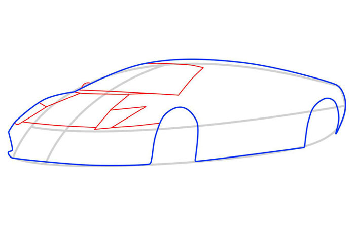 рисовать Lamborghini Murcielago