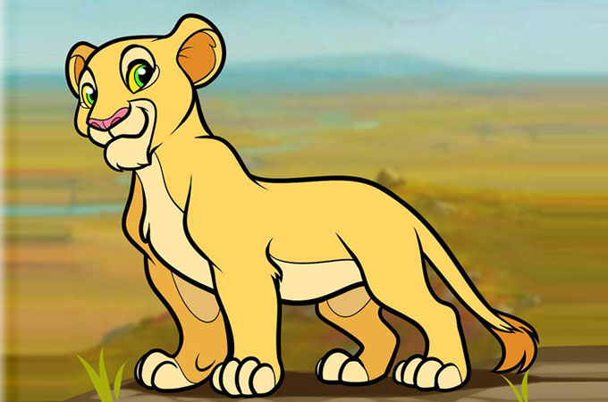 Рисуем Налу из мультика «Король лев»