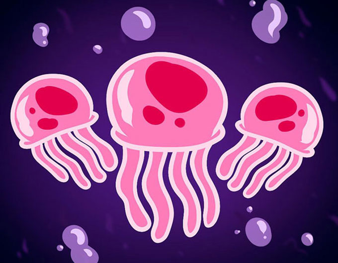 Как рисовать медузу, рисуем мультяшные медузы